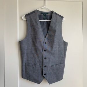 Grey Perry Ellis Large slim fit tie back vest